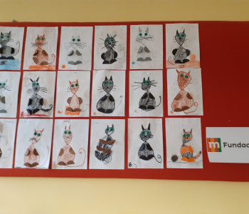 Dzień kota” - praca plastyczna kot z leniwej ósemki.